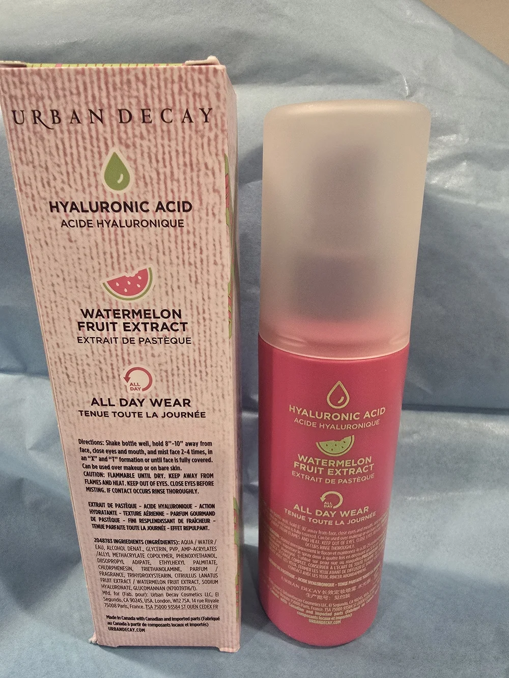 Urban Decay All Nighter Setting Spray — Hot Pink & Lime Logo